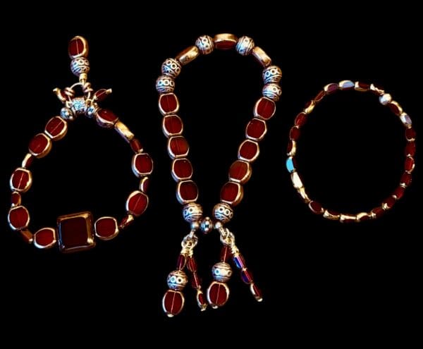 Garnet Charm Accent Bracelet - Image 2