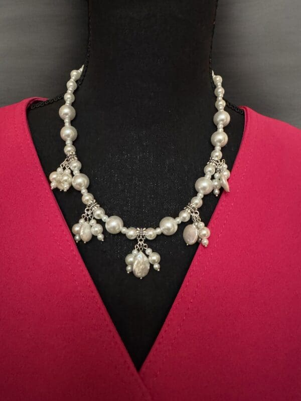 Dangling Cluster Cultured Pearl Necklace