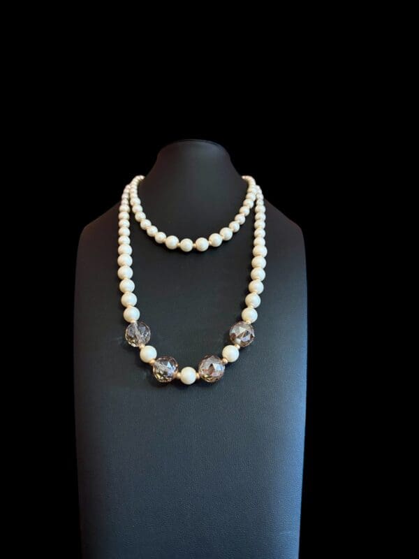 Golden Pearl and Crystal Necklace - Image 2