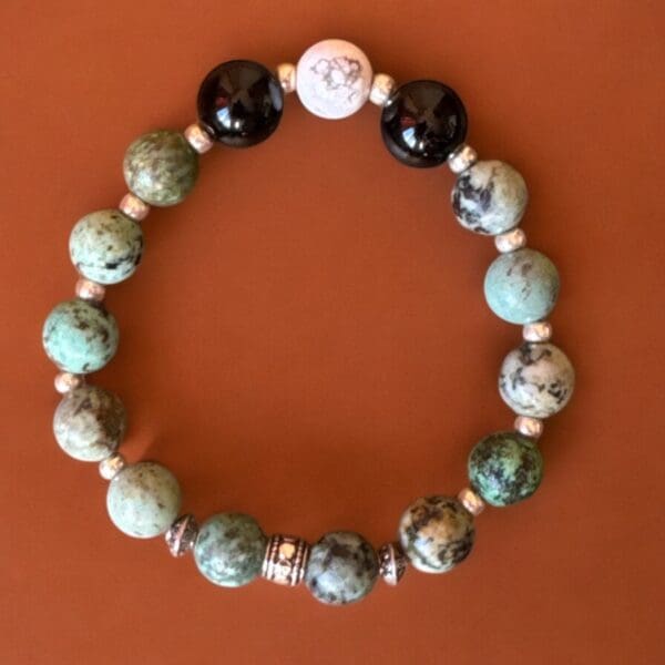 Natural African Turquoise and Onyx Bracelet