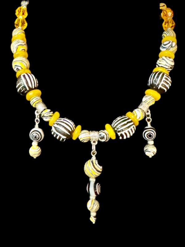 Yellow Malachite Stone Necklace, Earring and Bracelet Set