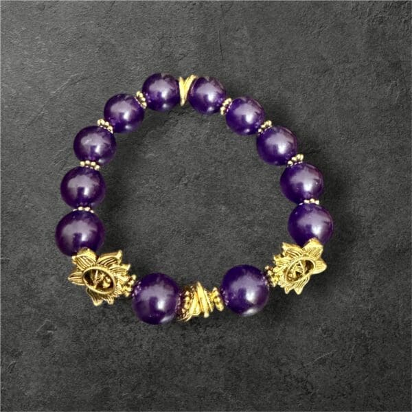 Amethyst Jade Stone Accent Bracelet