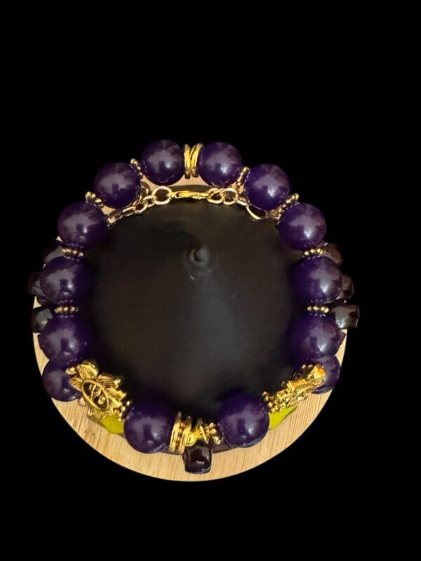 Amethyst Jade Stone Accent Bracelet - Image 3